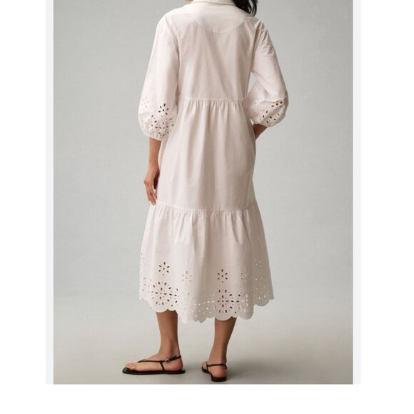 Anthropologie by Maeve The Bettina Tiered White Shirt Dress Size  S NWT - Picture 5 of 5